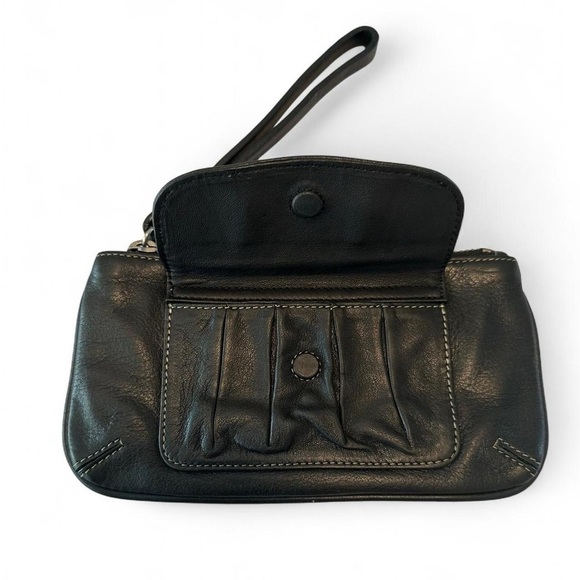 Juicy Couture Vintage Black Leather Wristlet Y2K - Picture 4 of 8